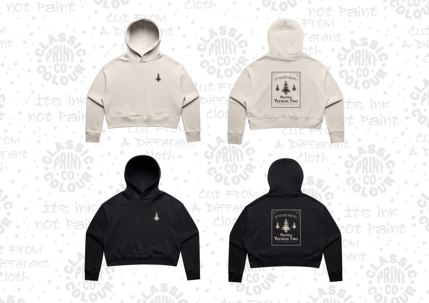 Mv2 Tree hoody relaxed crop hood women's