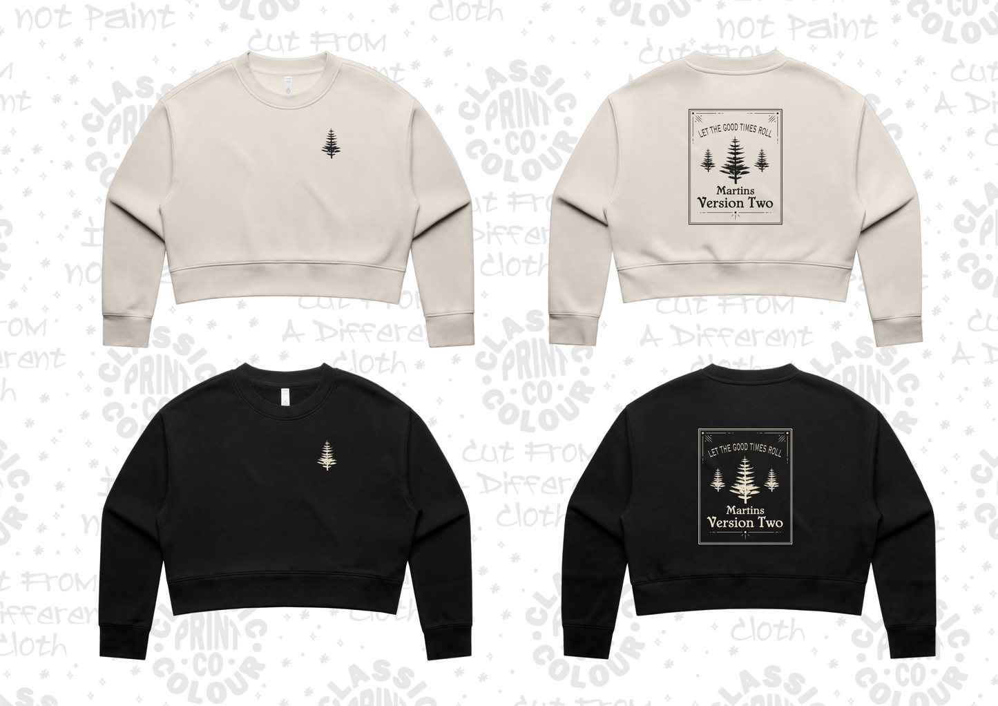 Mv2 Tree relaxed crop crew women's