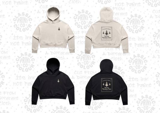Mv2 Tree hoody relaxed crop hood women's