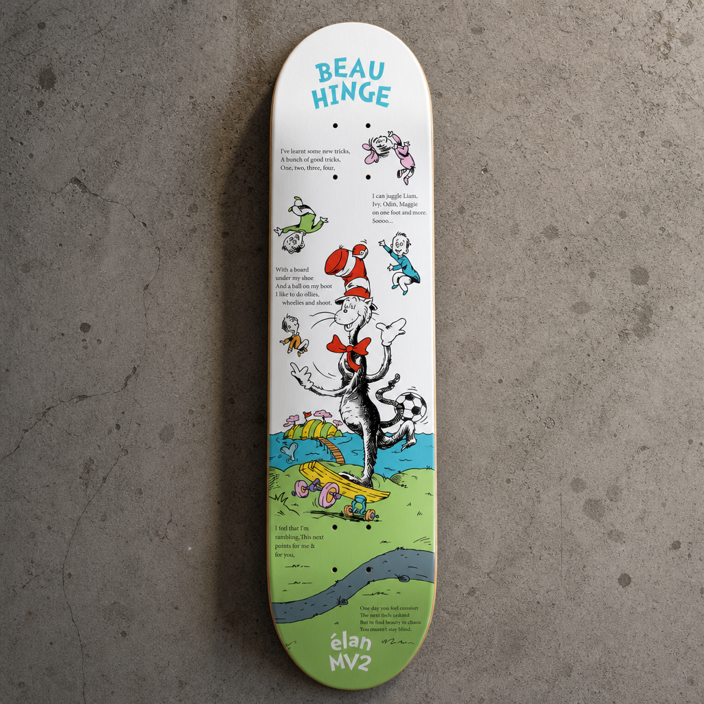 Elan x Mv2 x Hinge skateboard deck